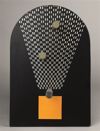 CARLO ALFANO (1932 - 1990) Tempi prospettici, 1966 Tecnica mista su legno 32...