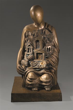 GIORGIO DE CHIRICO (1888 - 1978) Il grande archeologo, S.d. Bronzo 95 x 51 x...
