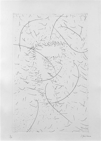 LUCIO FONTANA (1899 - 1968) Il Sette Magnetico, 1968 Acquaforte 45 x 31 cm...