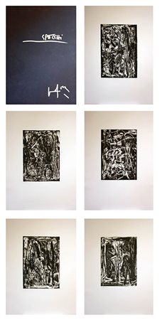 EMILIO VEDOVA (1919 - 2006) Specchi Cartella contenente 5 acqueforti 70 x 50...