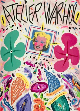 Bruno Donzelli ( Napoli 1941 ) Atelier Warhol Olio e tecnica mista su tela,...