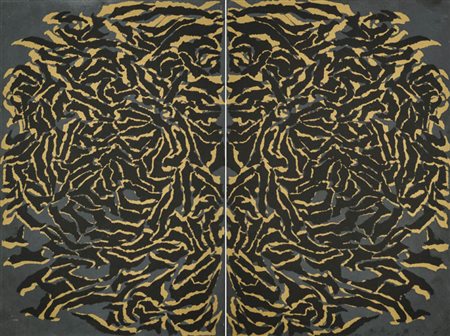 Paolo Cotani ( Roma 1940 2011 ) Senza titolo Serigrafia con lamina oro su...