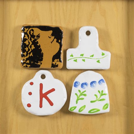 Joe Tilson ( Londra 1928 ) Persephone 4 1992 Multiplo in legno e maiolica,...