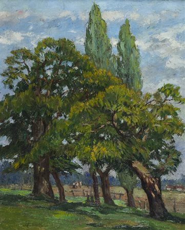 Ludovico Tommasi ( Livorno 1866 Firenze 1941 ) Paesaggio Olio su tela, cm....