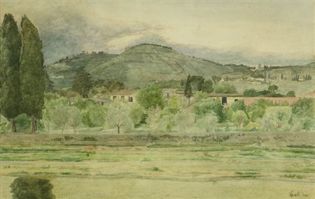Luigi Gioli ( San Frediano a Settimo (Pi) 1854 Firenze 1947 ) Paesaggio 1902...