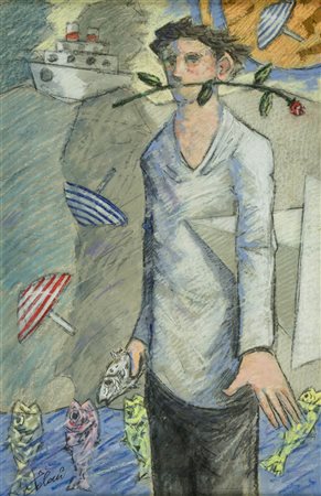 Giampaolo Talani ( San Vincenzo 1955 ) Viaggio marino 2017 Tecnica mista su...