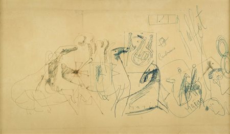 Marino Marini ( Pistoia 1901 Viareggio 1980 ) Composizione - Cavalli e figure...