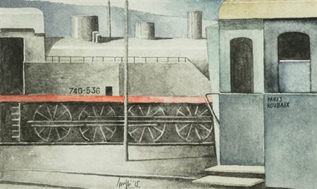 Marcello Scuffi ( Tizzana (Pt) 1948 ) Vecchi Treni (Paris Roubaix) 2015...