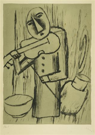 Carlo Carrà ( Quargnento (Al) 1881 Milano 1966 ) Suonatore di violino...