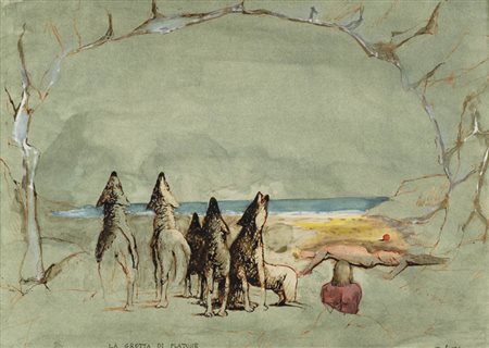 Sergio Vacchi ( Castenaso di Bologna 1925 Siena 2016 ) La grotta di Platone...