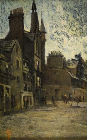 Telemaco Signorini ( Firenze 1835 Firenze 1901 ) Edimburgo - Scozia 1881 Olio...