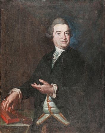 ARTISTA LOMBARDO DEL XVIII SECOLO Ritratto di gentiluomo. Olio su tela . Cm...