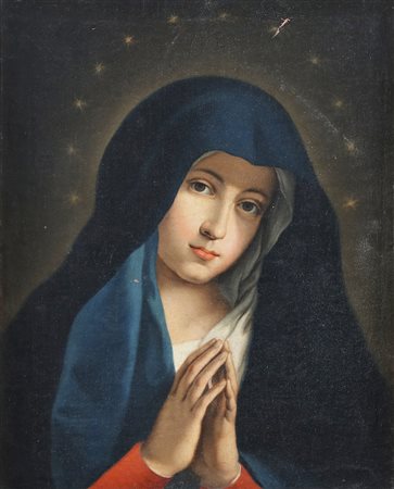 ARTISTA DEL XVIII SECOLO Nello stile del Sassoferrato. Madonna orante. . Olio...