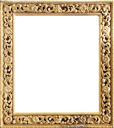 MANIFATTURA ITALIANA DEL XIX SECOLO Cornice in legno intagliato e dorato. ....