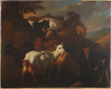 LONDONIO FRANCESCO (1723 - 1783) Gregge. Olio su tela . Cm 92,00 x 74,00. ....