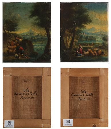 BOTTI GAUDENZIO (1698 - 1778) Coppia di dipinti raffiguranti Pastori e...