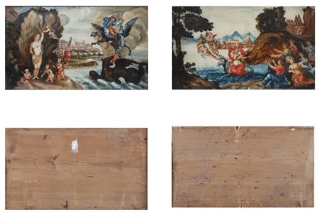 ARTISTA DEL XVII SECOLO. Coppia di dipinti raffiguranti Perseo e Andromeda;...