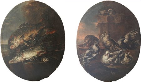 CRIVELLI GIOVANNI DETTO IL CRIVELLINO (1690 - 1750) Natura morta con pesci,...