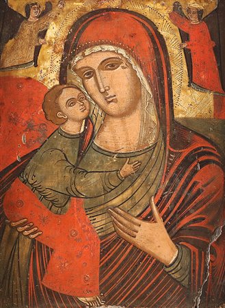 ARTISTA VENETO - CRETESE DEL XVII SECOLO Madonna con bambino e angeli....