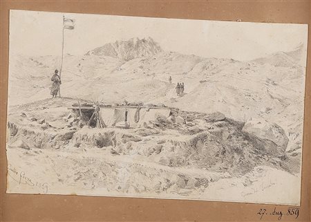 GORRA GIULIO (1832 - 1884) Cima del Tonale. 1859. Matita su carta. Cm 21,50 x...