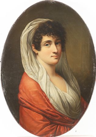 MAZZOLINI GIUSEPPE (1806 - 1876) Ritratto della Marchesa di Santa Cruz. ....