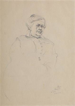 CAVAGLIERI MARIO (1887 - 1969) Ritratto della signora Marcocchia - Olivotti....