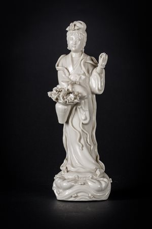 Arte Cinese Guanyin bianco di Cina Cina, XIX secolo . -. Cm 11,00 x 32,50....