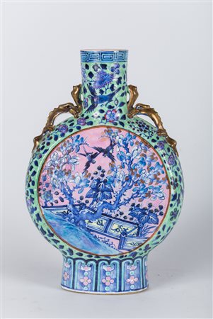 Arte Cinese Fiasca della luna in porcellana Cina, dinastia Qing, XIX secolo ....