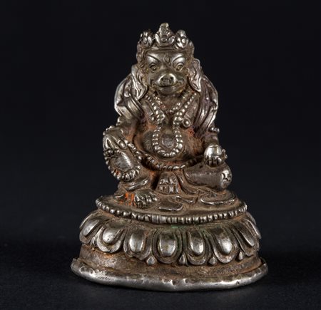 Arte Himalayana Scultura in argento raffigurante Narasinga Tibet, XVIII - XIX...