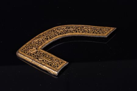 Arte Himalayana Elemento in rame dorato Tibet, XVI secolo . -. Cm 10,00 x...