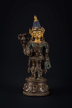 Arte Himalayana Scultura raffigurante Vajrapani Tibet, XII secolo . -. Cm...