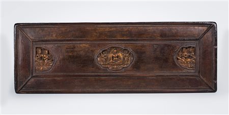 Arte Himalayana Copertina di libro in legno intagliato Tibet, XVII secolo ....