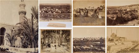 Arte Islamica Lotto di sette fotografie raffiguranti Egitto e Palestina . -....