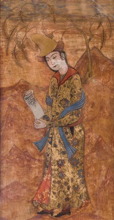 Arte Islamica Dipinto raffigurante un ragazzo Persia Safavide, XVII secolo ....