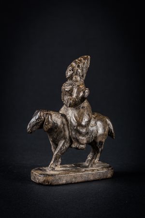 Arte Indiana Scultura in legno raffigurante Agni su ariete India, XVII secolo...