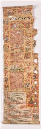 Arte Indiana Rotolo manoscritto ed illustrato su tela India, XVIII secolo ....