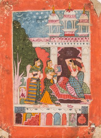 Indian Art Desvarari Ragini An important miniature from a Ragamala India,...