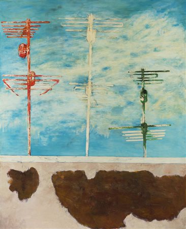 Piero Guccione (Scicli 1935 )&quot;Paesaggio italiano&quot; 1965 olio su...