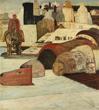 Salvatore Fiume (Comiso 1915 - Milano 1997)&quot;Racconto mediterraneo&quot;...