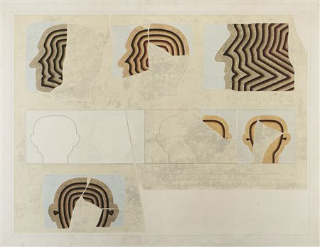 Angelo Cagnone (Carcare 1941 )&quot;Dei pronomi&quot; 1976 olio su tela, cm...