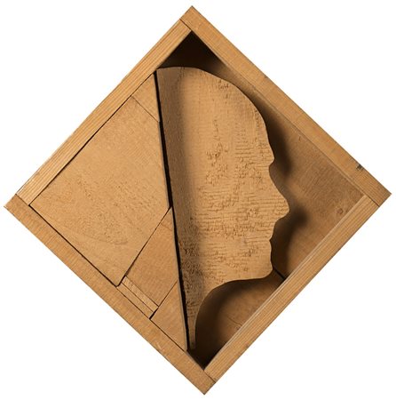 Mario Ceroli (Castel Frentano 1938 )&quot;Ritratto di Moravia&quot; 1966...