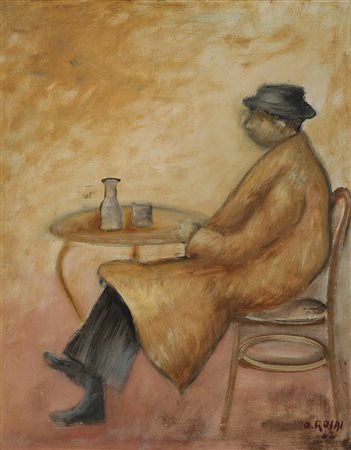 Ottone Rosai (Firenze 1895 - Ivrea 1957)&quot;Uomo seduto&quot; 1942 olio su...