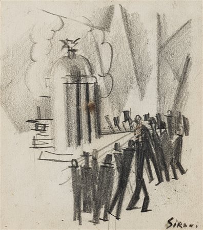 Mario Sironi (Sassari 1885 - Milano 1961)&quot;Senza titolo&quot; studio per...