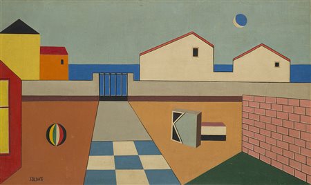 Atanasio Soldati (Parma 1896 - 1953)&quot;Senza titolo&quot; 1945-46 olio su...