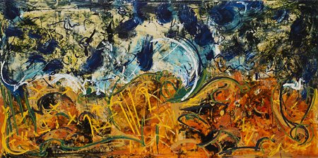 Mario Schifano (Homs 1934 - Roma 1998)&quot;Orizzonte&quot; 1987 smalto e...