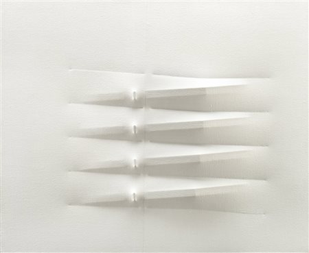 Agostino Bonalumi (Vimercate 1935 - 2013)&quot;Bianco&quot; 1986 tempera su...