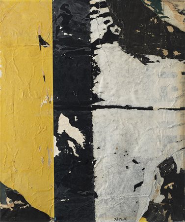 Mimmo Rotella (Catanzaro 1918 - Milano 2006)&quot;VERTICALE - NERO&quot; 1960...
