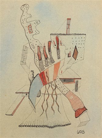 Wols (Berlino 1913 - Parigi 1951)&quot;Personnage appuy&eacute; sur deux...