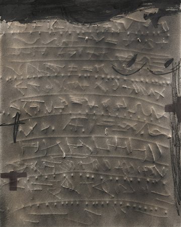 Antoni Tapies (Barcellona 1923 - 2012)&quot;Graffiti I Negre&quot; 1981...