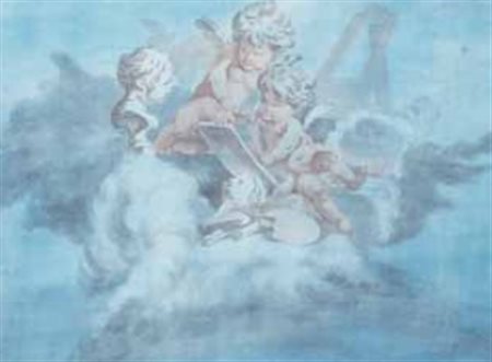 Scuola Italiana del XIX secolo ALLEGORIA DELLE ARTI tempera ed acquerello su...